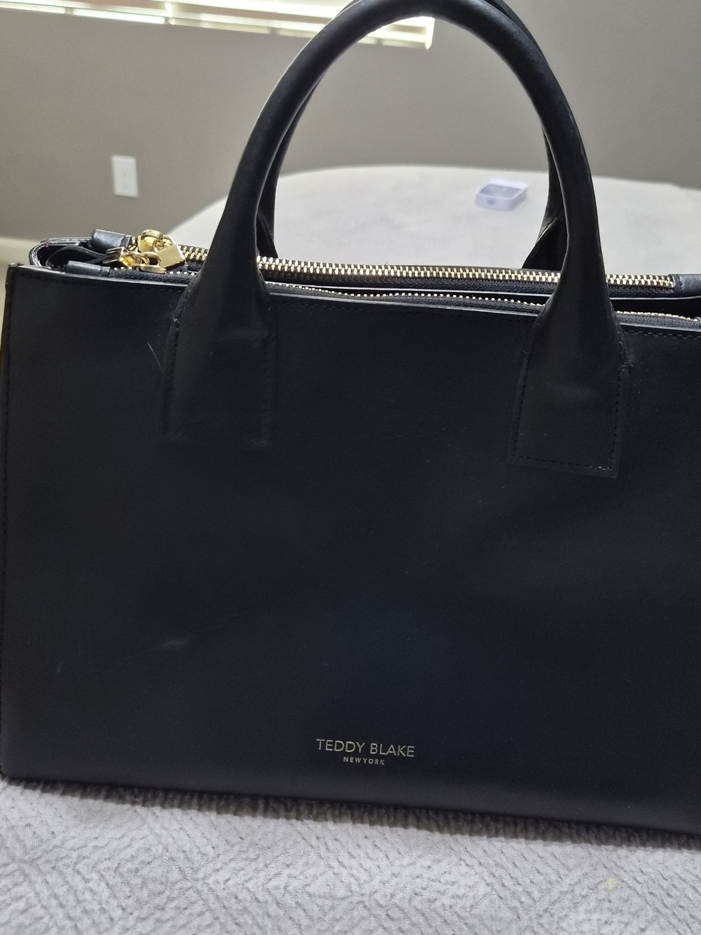Teddy Blake Black Leather Top-Handle Satchel